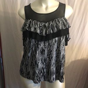 Lane Bryant zebra print cold shoulder tee